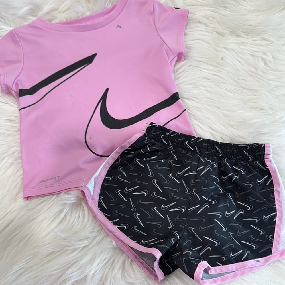 Nike Pink and Black Toddler Set